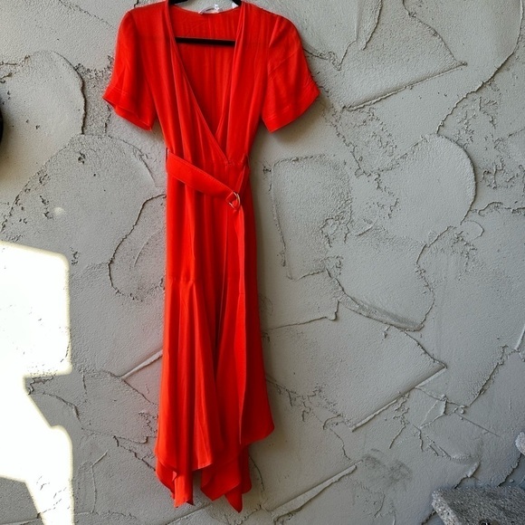 A.L.C. Claire Wrap Maxi Dress in Poppy in red size 0 - Picture 8 of 15